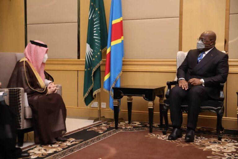 RDC: Le Président de la République, Félix-Antoine Tshisekedi Tshilombo a échangé ce lundi avec  le Ministre Saoudien des Affaires Africaines