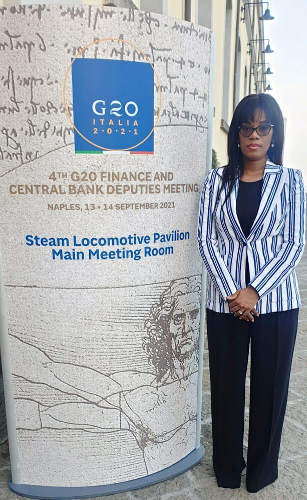La Vice-Ministre des Finances O’Neige N’SELE à la tête d’une délégation africaine à la réunion du G20 à Naples en Italie.