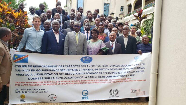 Sud-Kivu :Les autorités territoriales capacités sur la Gouvernance sécuritaire et Gestion des ETD