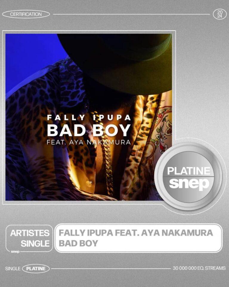“Bad Boy”, de Fally et Aya Nakamura, certifié single platine