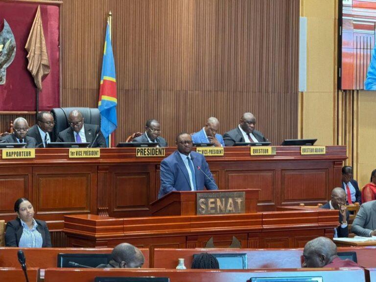 Sénat : Le Ministre des Finances Doudou Fwamba Likunde Li-libotayi vient de présenter en seconde lecture 7 projets de loi de ratification