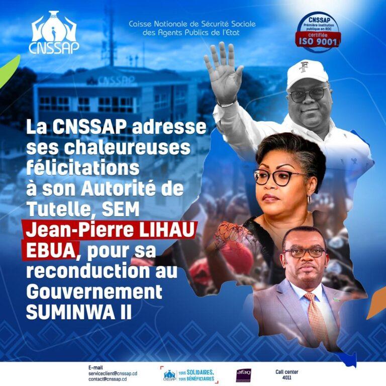 Gouvernement Suminwa II : la CNSSAP félicite Jean-Pierre Lihau pour sa reconduction