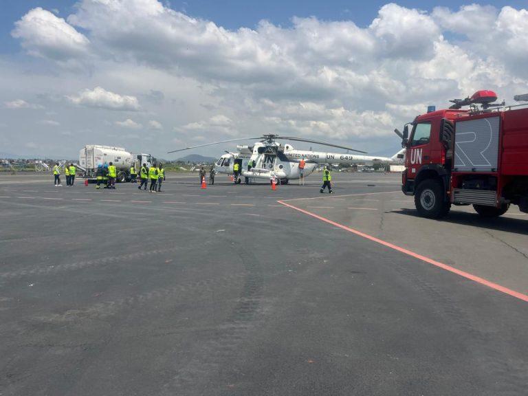 Premier atterrissage d’un hélicoptère de la MONUSCO à l&rsquo;aéroport de Goma depuis un an