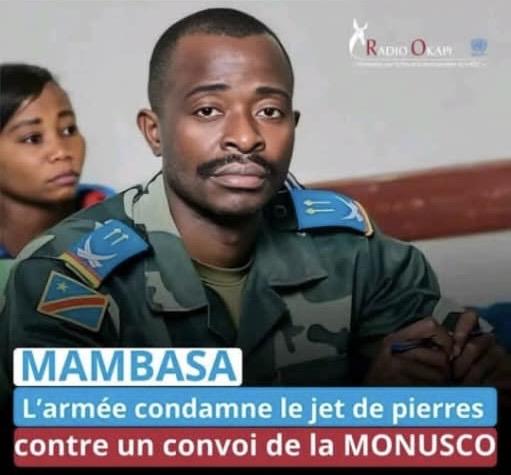 Ituri : l&rsquo;armée condamne l&rsquo;attaque du convoi de la MONUSCO par des jeunes à Mambasa.