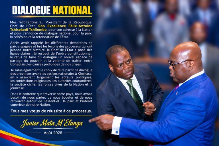 Dialogue national : Junior Mata salue l’initiative de Félix Tshisekedi